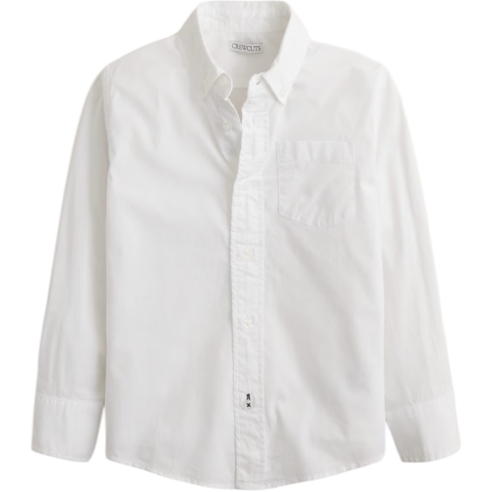 J Crew Crewcuts Kids' stretch poplin button-down Size‎ 4 white